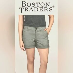 Boston Traders Gray Size 10 Stretchy Chino Shorts with Roll Cuff & Cargo Loop